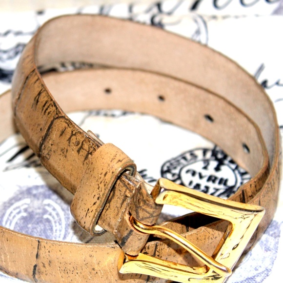 Halston Heritage Accessories - HALSTON 2007 Solid Brass Buckle Leather Belt-SZ SM